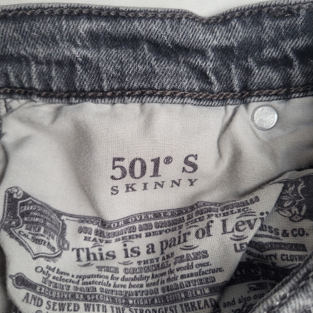 Levi's 501 S Skinny Gray Wash Buttonfly Jeans Women's Size Waist 25 - Picture 10 of 15